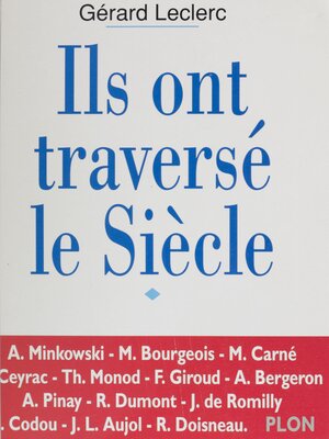 cover image of Ils ont traversé le siècle